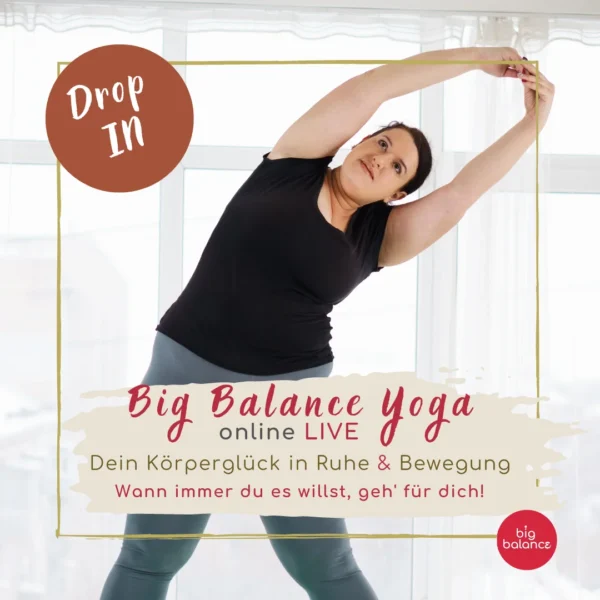 Mollige Frau übt Yoga Seitbeuge Big Balance Yoga Einzelbuchung