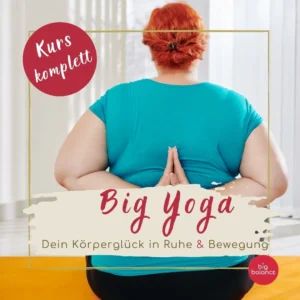 Frau die zeigt, dass Big Yoga für Alle ist